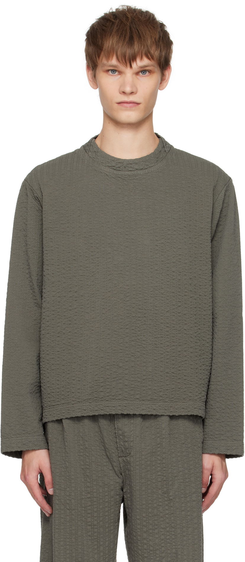 T-shirt Craig Green Craig Green Embroidered Linestitch Smock T-Shirt Grøn | CGAW25CWOSHI69