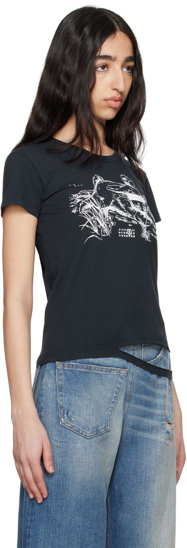 T-shirt Maison Margiela MM6 Maison Margiela Rabbit Print T-Shirt Sort | S62GD0199 M20108, 1