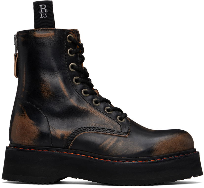 Tøj R13 R13 Single Stack Boots Sort | R13WS025-R01