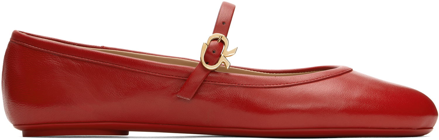 Sneakers og sko Gianvito Rossi Gianvito Rossi Carla Ballerina Flats Rød | G22223-05GOM-NXF, 0