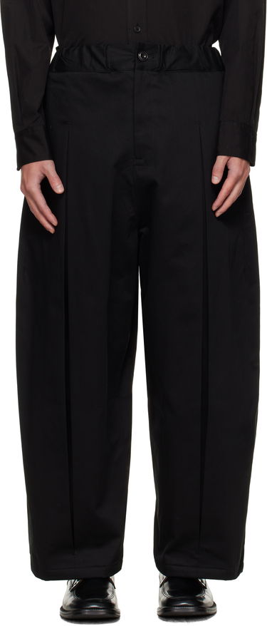 Bukser sage NATION SAGE NATION Box Pleat Trousers Sort | S011 BOX PLEAT TROUSER COTTON, 0