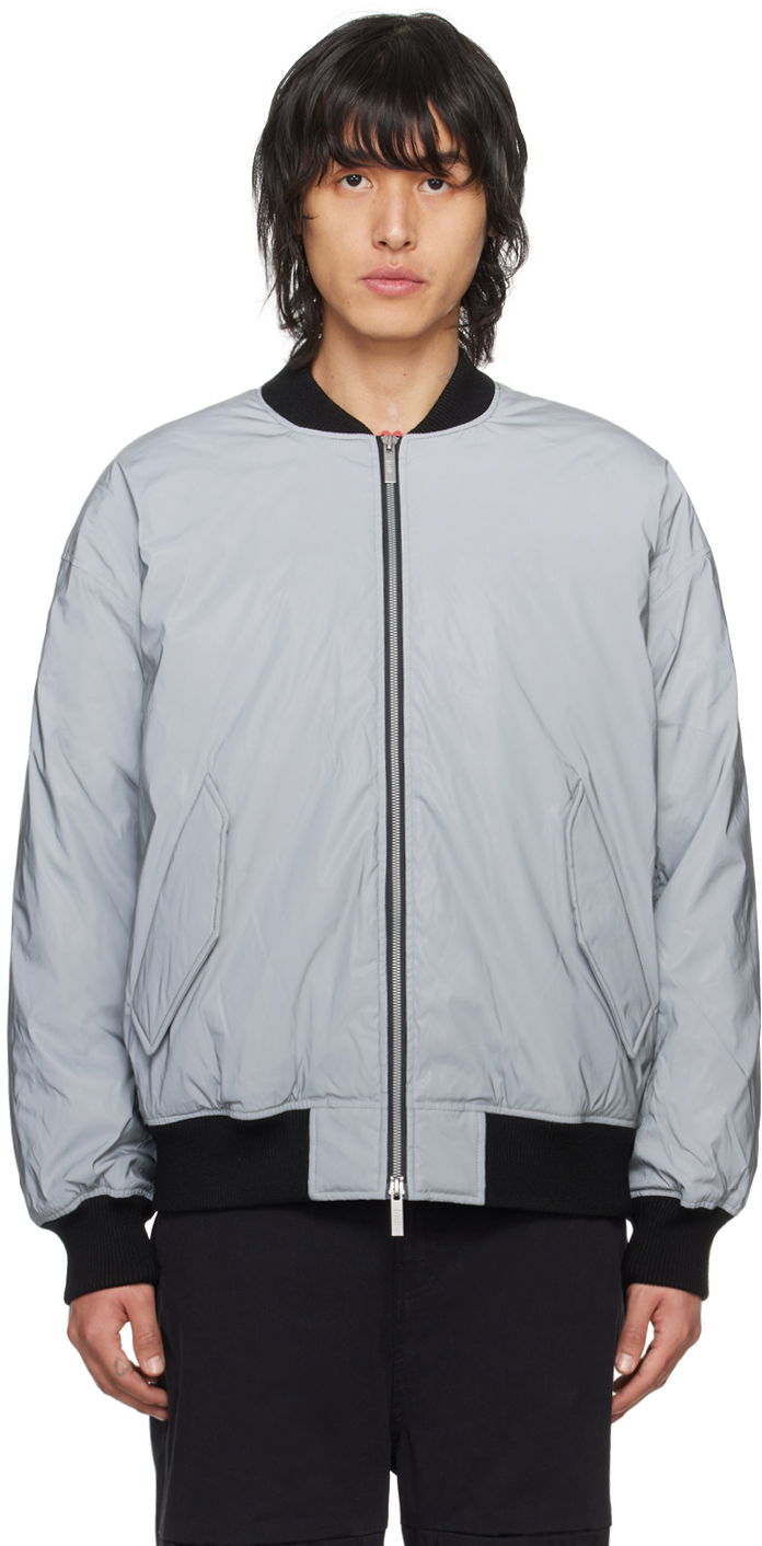 Bomberjakke izzue Reflective Down Bomber Jacket Grå | IZXDND7104F3LSVX