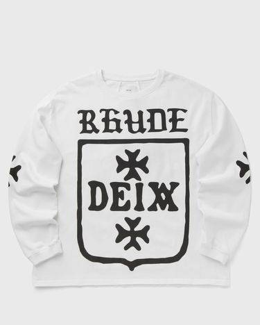 T-shirt Rhude DEIX SHIELD OVERSIZED Long Sleeve T-shirt Hvid | RHPF25TT09012-0053, 2