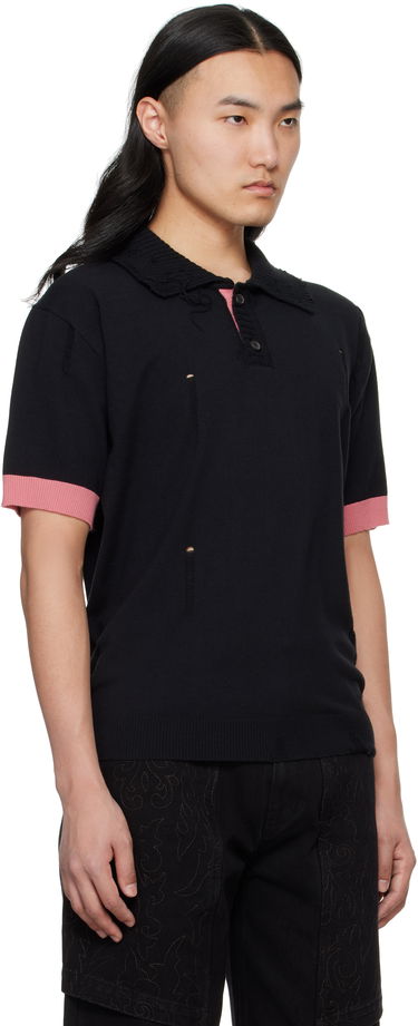 Polo skjorte Andersson Bell Andersson Bell Damaged Knit Polo Sort | atb1243m, 1