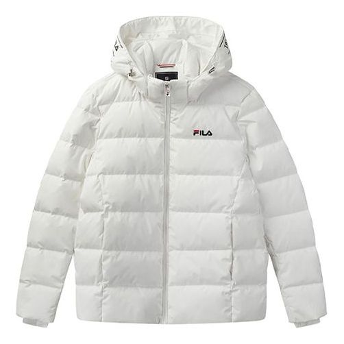 Puffer jakke FILA Stay Warm Hooded Down Jacket Hvid | F61M048921F-WT, 0