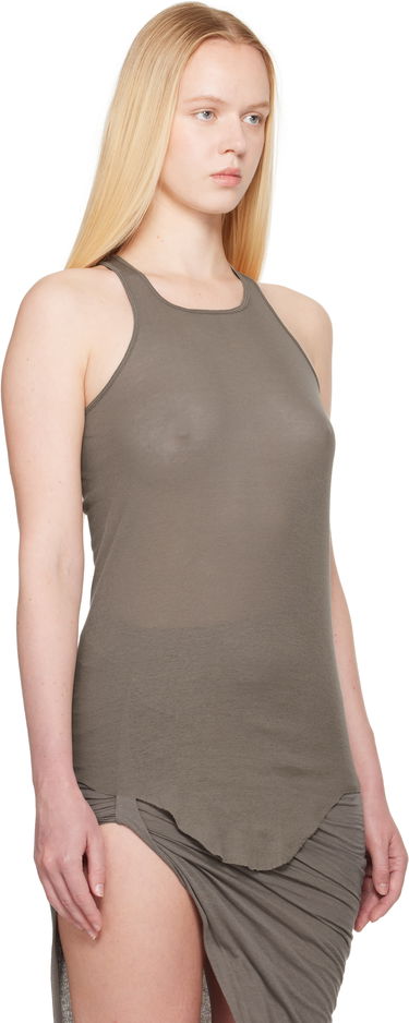 Tanktop Rick Owens Rick Owens Hollywood Basic Rib Tank Top Sort | RO01E7101 MR, 4