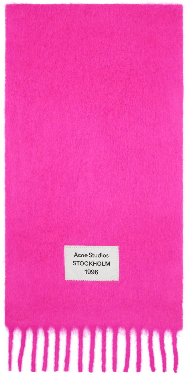 Tørklæde Acne Studios Pink Fringe Alpaca Scarf Lyserød | CA0350-
