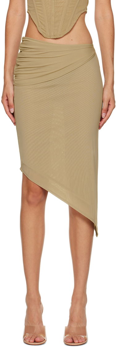 Nederdel Miaou Miaou Mona Midi Asymmetrical Skirt Beige | 4040PM3SIS, 0