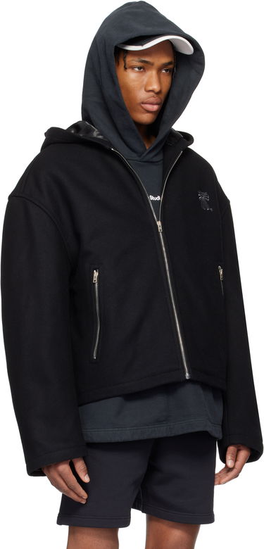 Jakke Acne Studios Acne Studios Hooded Wool Blend Jacket Sort | B90811-, 1