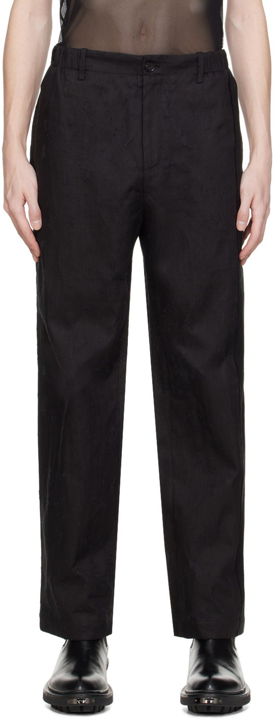 Bukser Feng Chen Wang Feng Chen Wang Raw Edge Trousers Sort | FUS17TR05