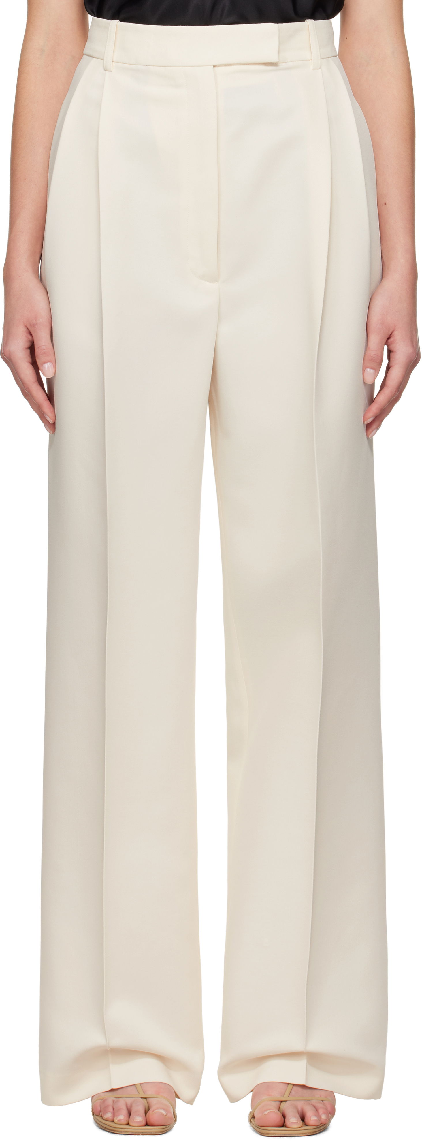 Bukser Róhe Róhe High-Waist Tailored Trousers Hvid | 414-30-052, 0