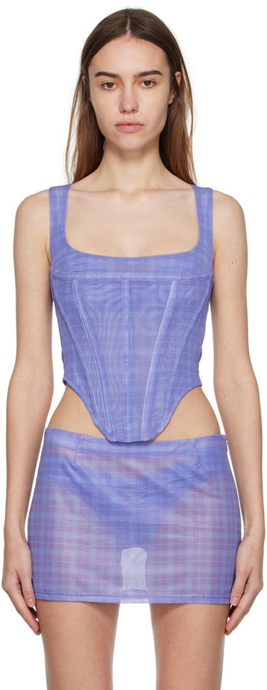 Nederdel Miaou Miaou Campbell Plaid Tank Top Lilla | 7020PM1BPP, 0