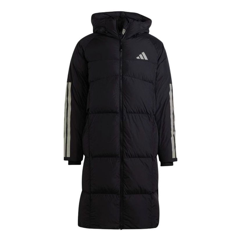 Puffer jakke adidas Originals Long Down Jacket Sort | JG3840