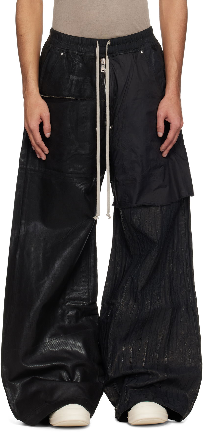 Bukser Rick Owens Rick Owens DRKSHDW Hollywood Geth Belas Wide Leg Jeans Sort | DU01E3378 COMW1