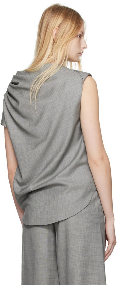 T-shirts og tank tops Loulou de Saison Loulou de Saison Lyra Draped Blouse Grå | LYRA, 2