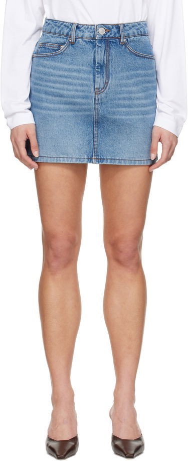 Nederdel AMI AMI Paris Faded Denim Miniskirt Blå | FSK037.DE0046, 0