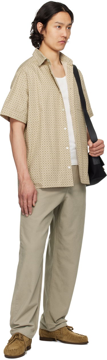 Skjorte A.P.C. A.P.C. Ross Geometric-Print Short-Sleeve Shirt Beige | COHFY-H12541, 3