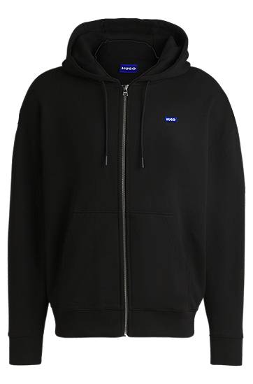 Sweatshirt BOSS Relaxed-Fit Terry Hoodie Sort | 50542512