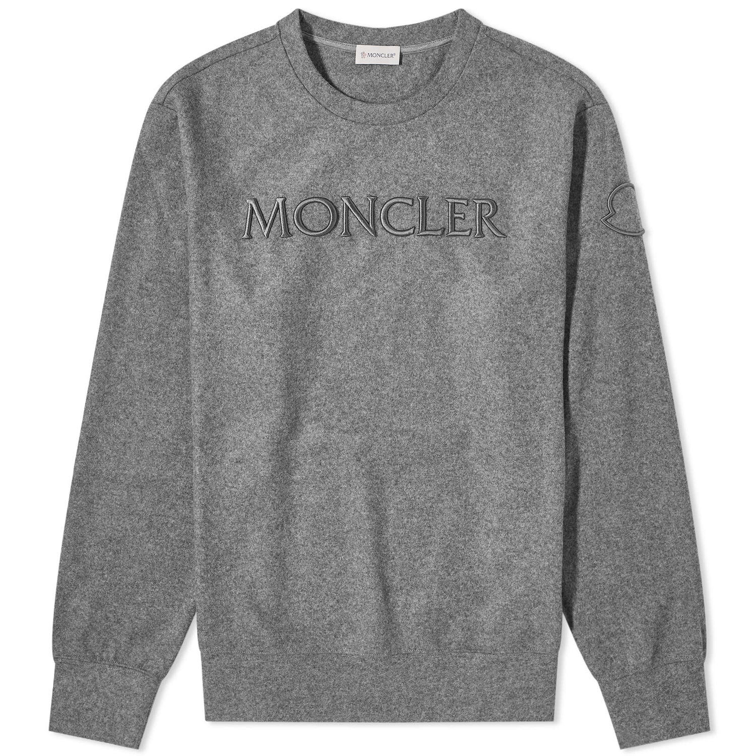 Sweater Moncler Embroidered Logo Sweater Grå | 8G000-89A7F-30-987, 0