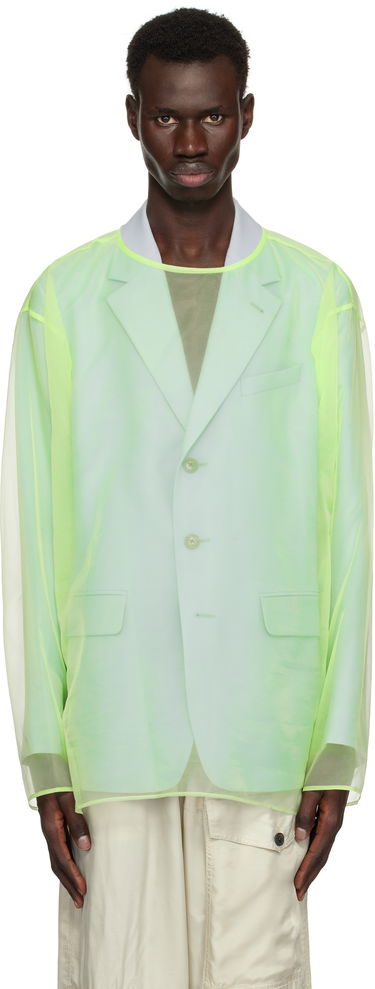 Jakke Dries Van Noten Dries Van Noten Sheer Crew Neck Overshirt Grøn | 251-020740-1501, 0
