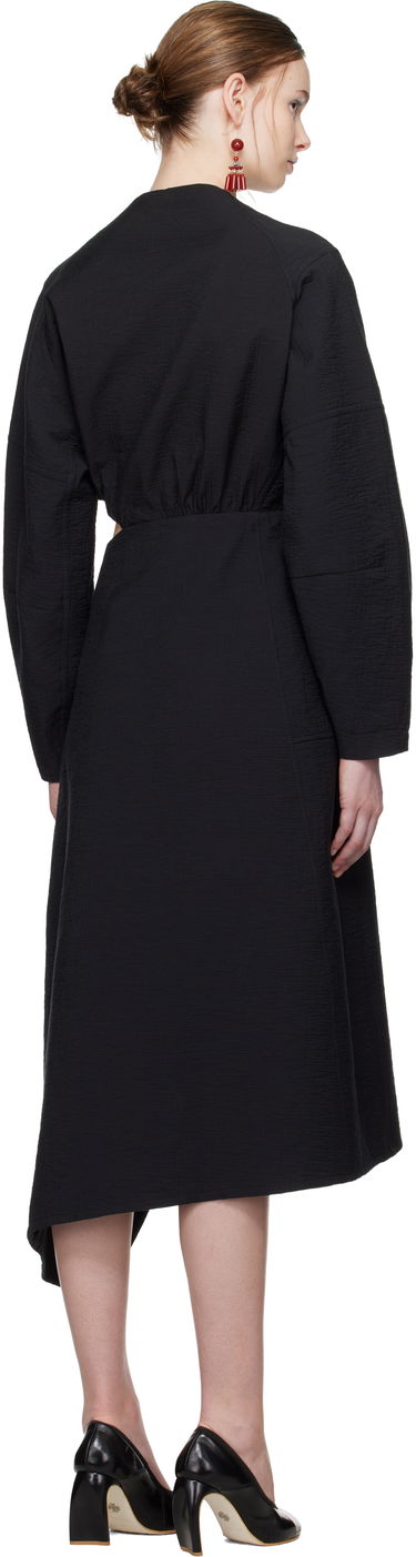 Kjole Tory Burch Tory Burch Cotton Wrap Midi Dress Sort | 173644-001, 2