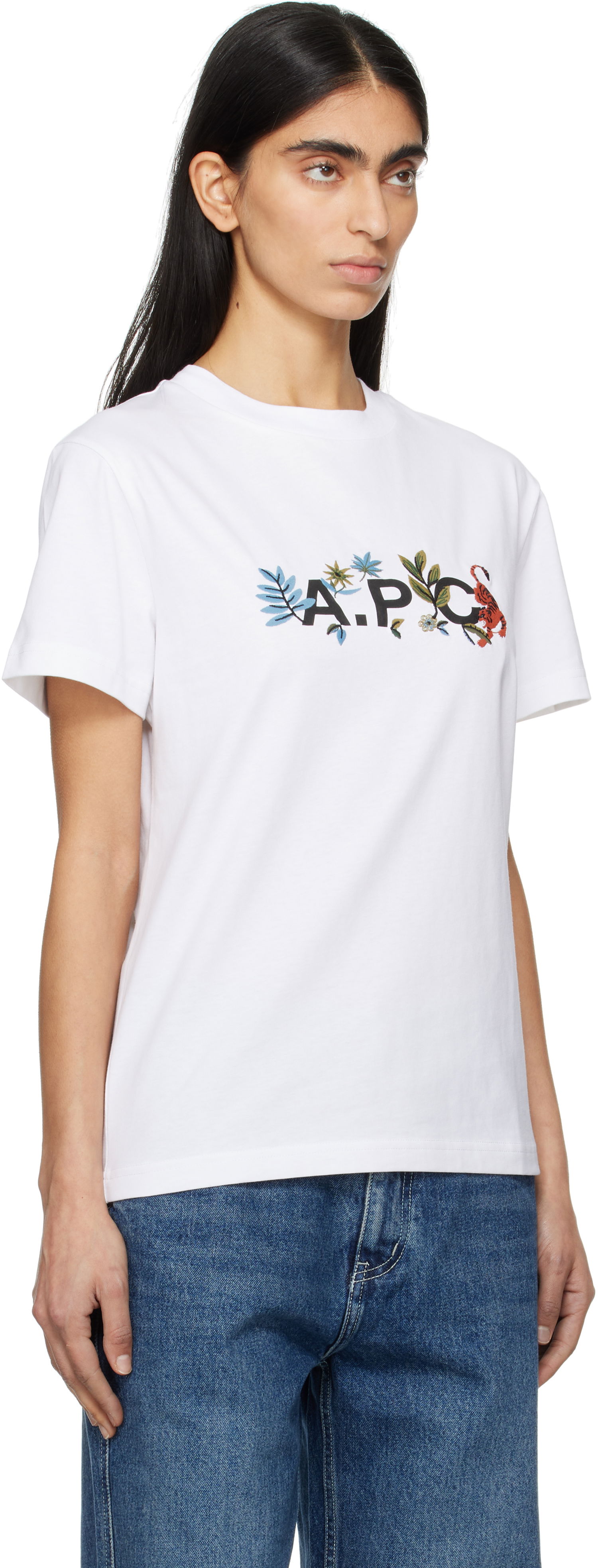 T-shirt A.P.C. A.P.C. Auguste Floral Graphic T-Shirt Hvid | COBQX-M26497, 1