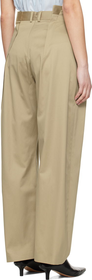Bukser Maison Margiela MM6 Maison Margiela Cotton Twill Darting Trousers Beige | S52KA0534 M35368, 2