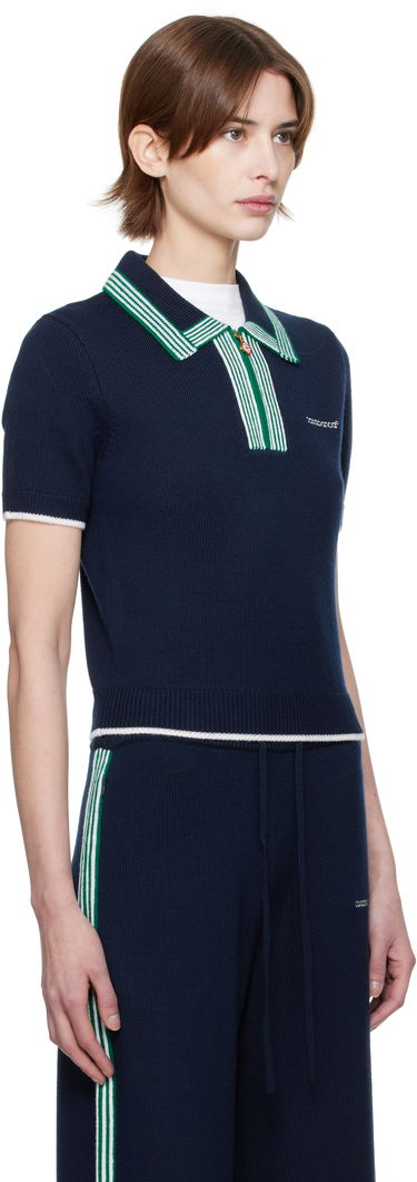 Sweater Casablanca Casablanca Knit Tennis Polo Mørkeblå | WPS25-KW-856-02, 1