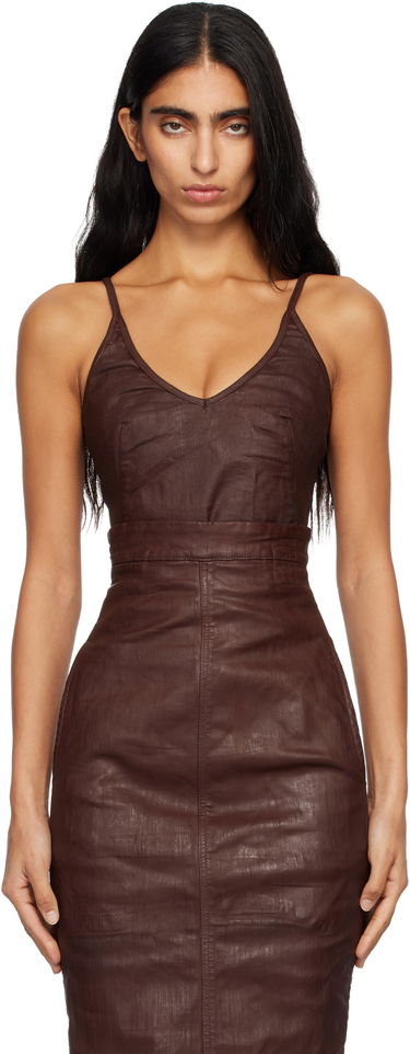 Kjole Rick Owens Rick Owens DRKSHDW Concordians Foil Denim Camisole Brun | DS02E7132 SDSW, 0