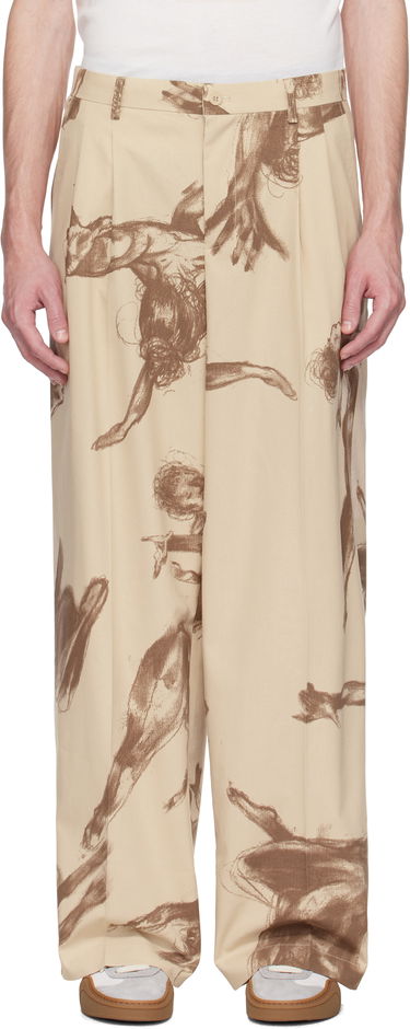 Bukser KidSuper KidSuper Trapeze Suit Trousers Beige | SS25-SUB-03, 0