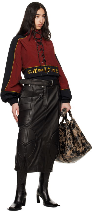 Nederdel Martine Rose Martine Rose Biker Leather Midi Skirt Sort | 548LP15001, 3
