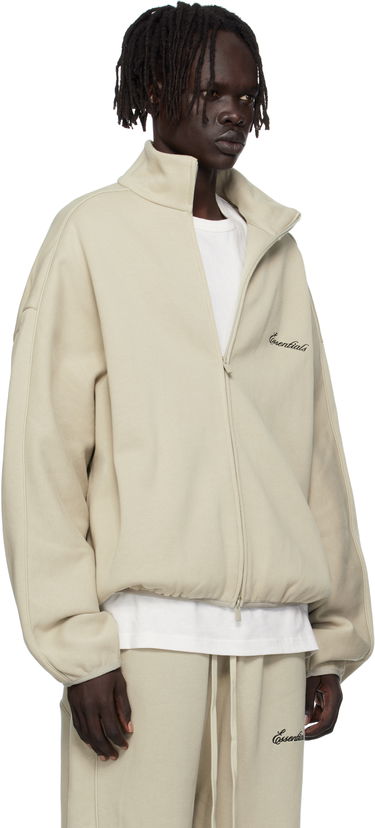 Jakke Fear of God Fear of God ESSENTIALS Modern Fit Fleece Track Jacket Beige | 202SP256896F, 1