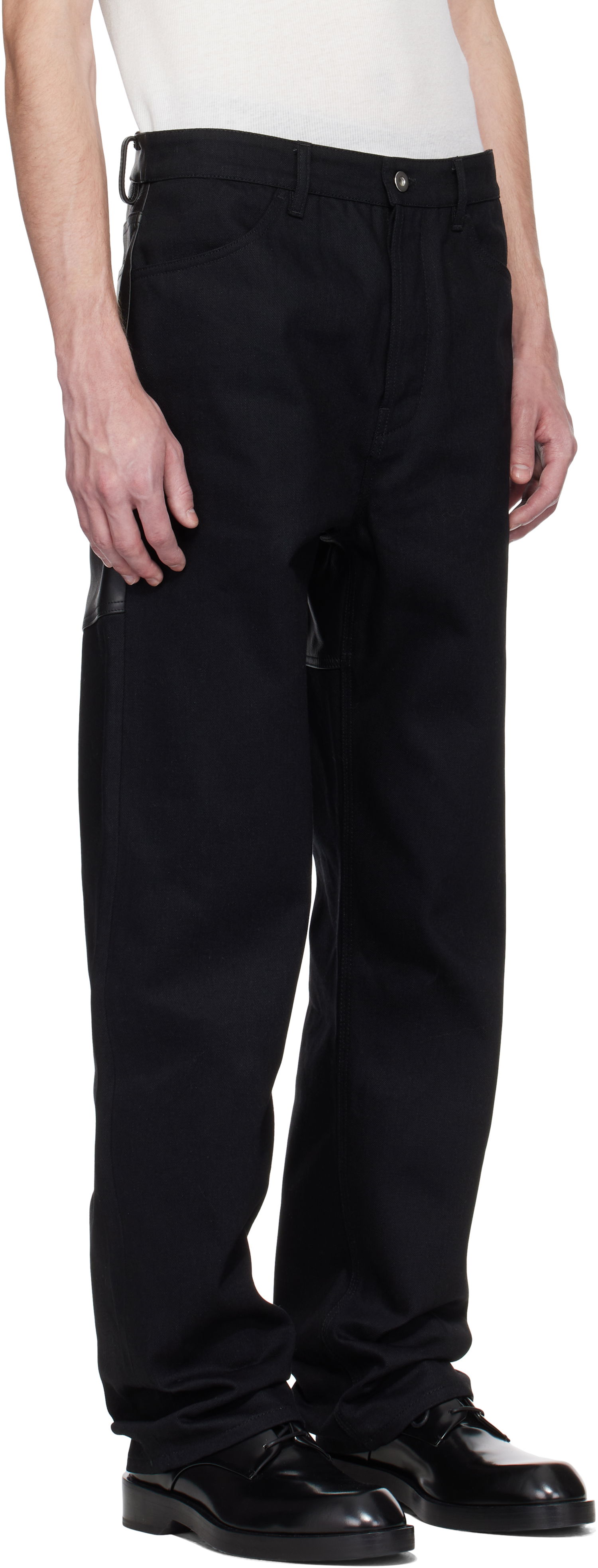 Cargo bukser Jil Sander Jil Sander Leather Jeans Sort | J22KA0267_J46655, 1