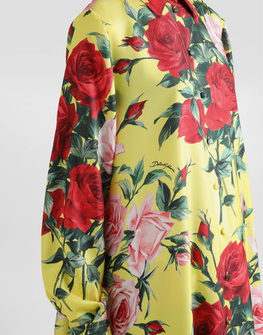 Kjole Dolce & Gabbana Dolce & Gabbana Silk Satin Caftan with Rose Bouquet Print Gul | F6DJPTIS1XHHG5JD, 3