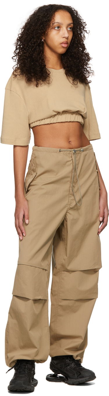 Crop top Dion Lee Cotton Cropped T-Shirt Beige | A3534S22, 3