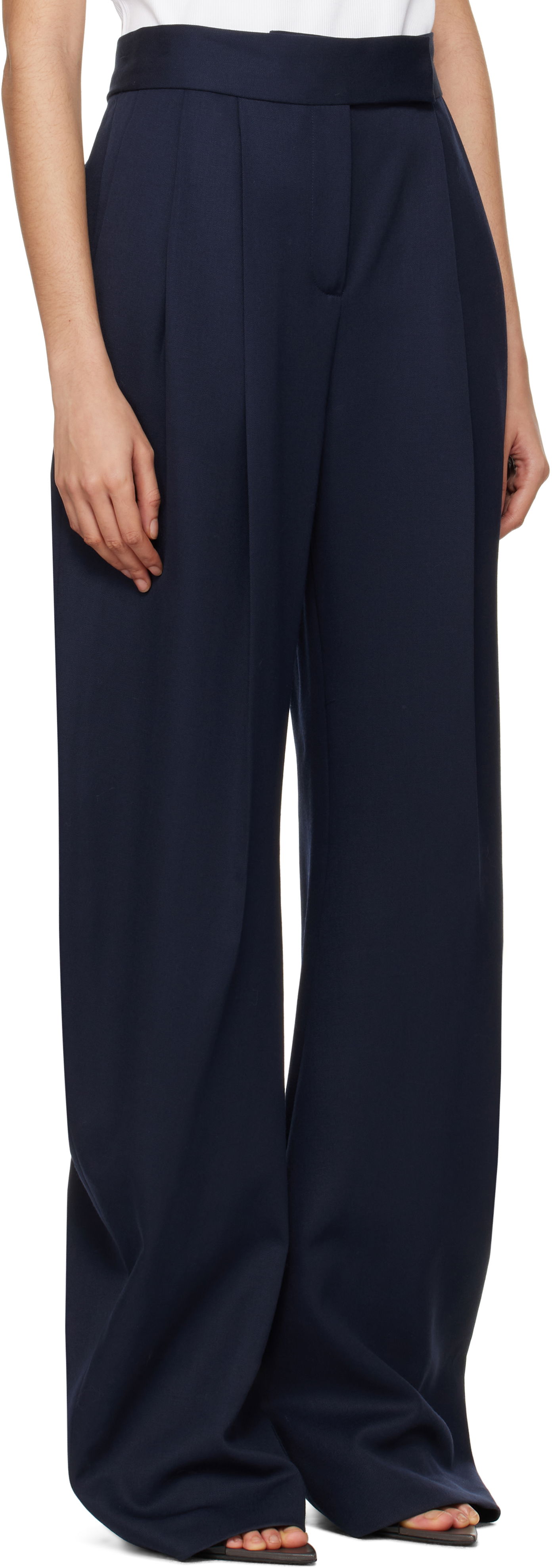 Bukser The Attico Attico Long Pleated Trousers Mørkeblå | 250WCP00102 WWW046AA, 1