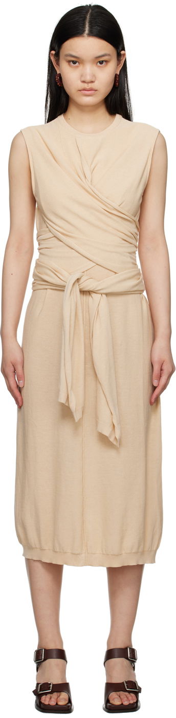 Kjole LEMAIRE Midi Dress With Knot Beige | DR1022 LK116