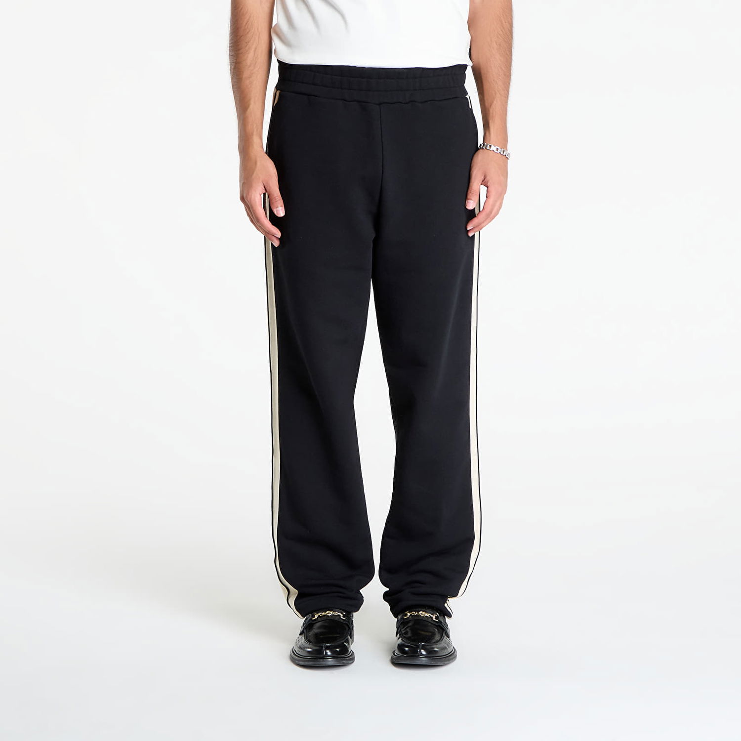 Joggingbukser Palm Angels Palm Angels Curved Logo Track Sweatpants Sort | PMCH02KF25FLE0011003, 0
