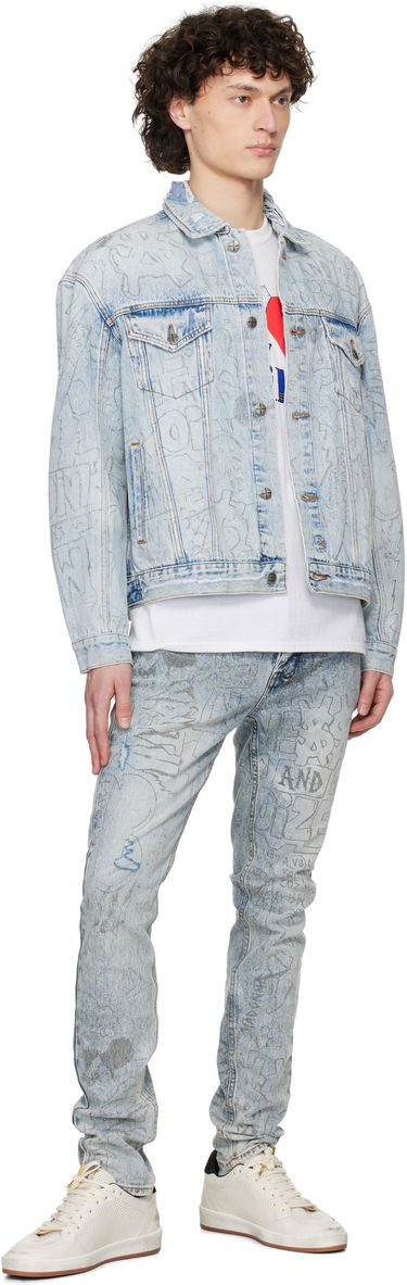 Jakke Ksubi Oh G Graffiti Print Denim Jacket Blå | MSP25JK005, 3