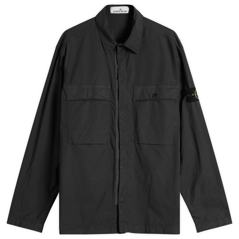 Skjorte Stone Island Tela Paracadute Shirt Jacket, Size Large Sort | K1S151200015-V0029