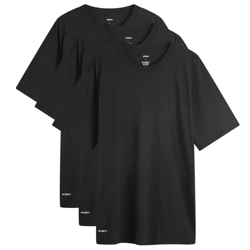 T-shirt WTAPS 3-Pack T-Shirt Black Sort | 242MYDT-UWM01-BLK