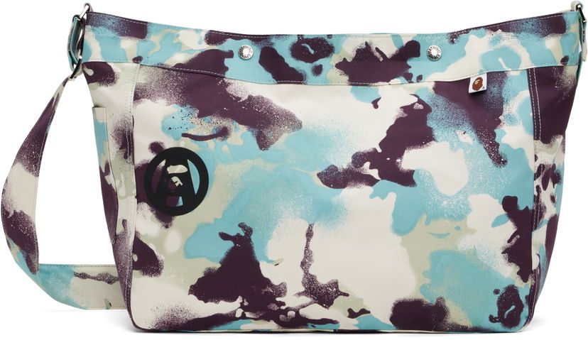 Skuldertaske BAPE A Bathing Ape Map Camo Messenger Bag Flerfarvet | 001BAL301021M