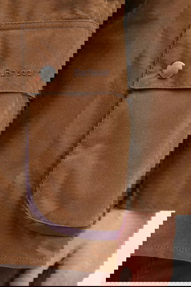 Jakke Barbour Paul Smith OS Bedale Wax Jacket with Red Snap Tab and Corduroy Collar Brun | MWX2515TA51, 5