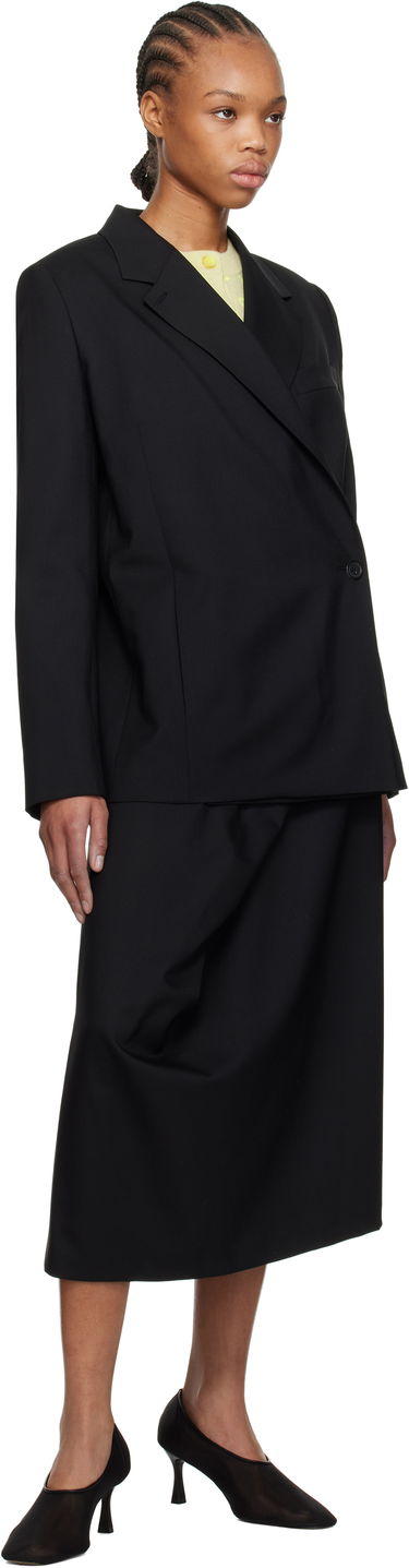 Nederdel KENZO Kenzo Paris Virgin Wool Draped Midi Skirt Sort | FF52JU3149RA, 3