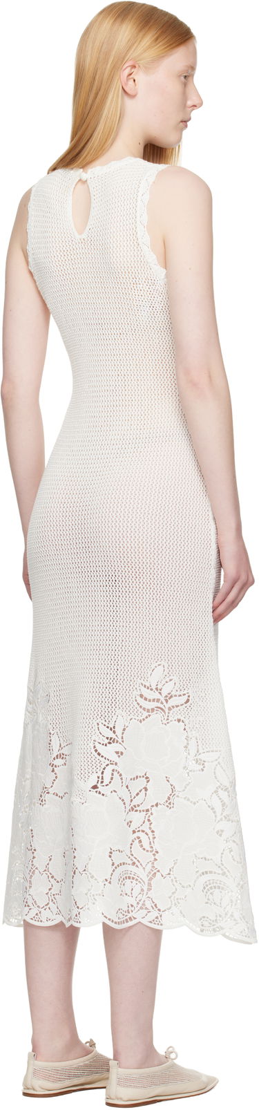 Kjole Erdem Erdem Sleeveless Midi Dress Hvid | VC25_KD2_IVOSCK, 2