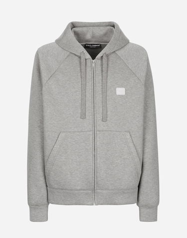Sweatshirt Dolce & Gabbana Felpa Con Cappuccio Grå | G9ATOTHU7JWS8295, 0