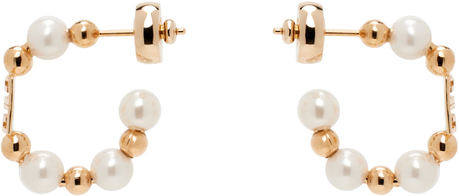 Øreringe Givenchy Pearl & Gold-Tone Hoop Earrings Metalisk | BF111PF03U645, 0