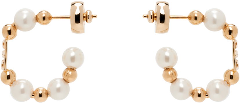 Øreringe Givenchy Pearl & Gold-Tone Hoop Earrings Metalisk | BF111PF03U645