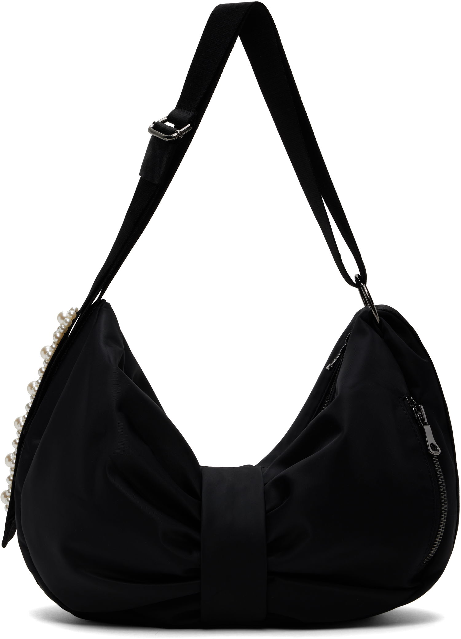 Skuldertaske Simone Rocha Simone Rocha Pearl-Embellished Sling Bow Bag Sort | BAG199B 0761, 0