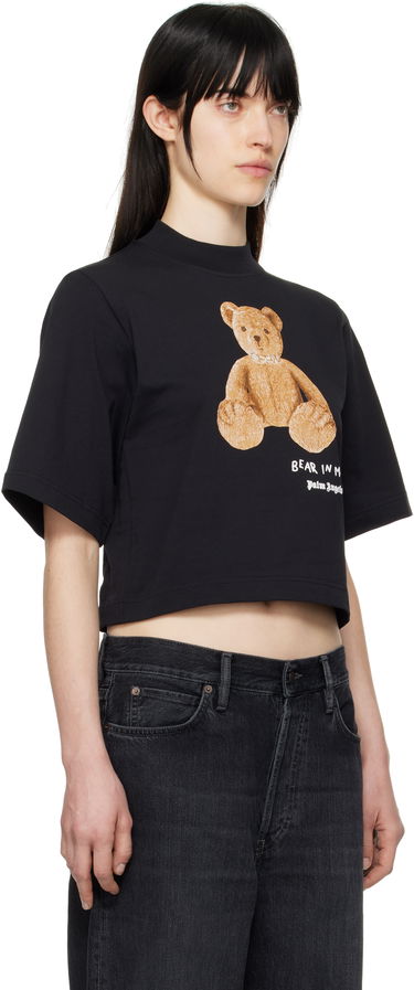 Crop top Palm Angels Palm Angels 'Bear In Mind' Cropped T-Shirt Sort | PWAA020S25JER0051060, 1